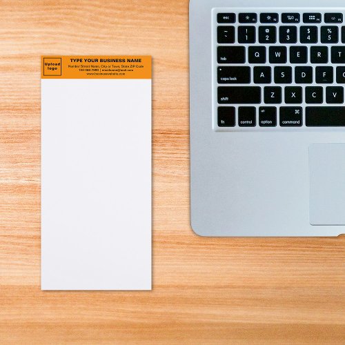 Orange Color Business Brand on Heading of Long Magnetic Notepad