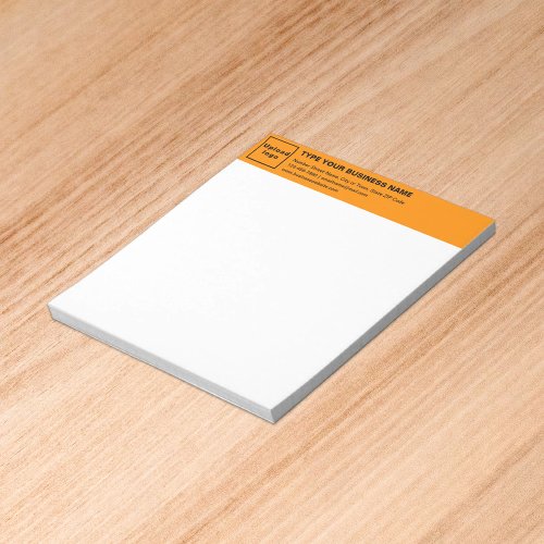 Orange Color Business Brand on Heading of Small Notepad