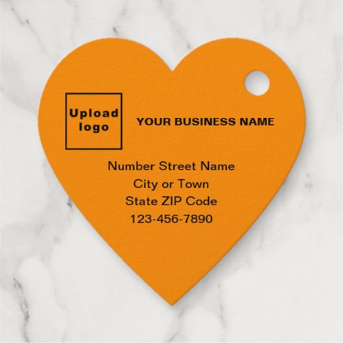 Orange Color Business Brand on Heart Foil Tag