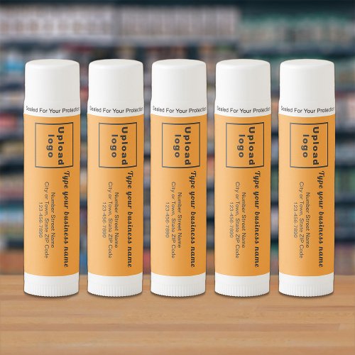 Orange Color Business Brand on Lip Balm