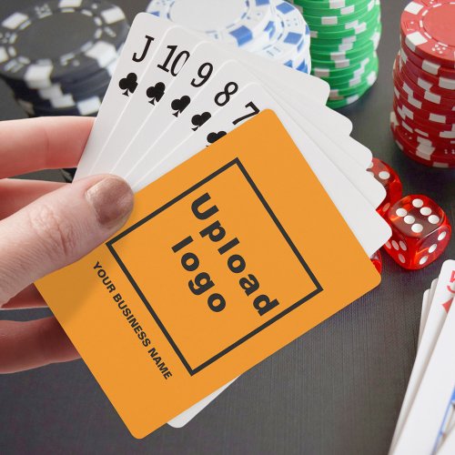 Orange Color Business Brand on Playing Cards