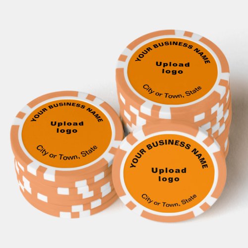 Orange Color Business Brand on Poker Chips