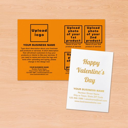 Orange Color Business Brand on Valentine Foil Card