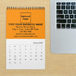 Orange Color Business Branding on Calendar<br><div class="desc">Orange color business branding on customizable calendar. Customize it by uploading your business logo, typing your business name, address, phone number, e-mail and website. You can include it in your promotional products, giveaway items or gifts to your customers or clients, a marketing strategy to advertise your business or to promote...</div>
