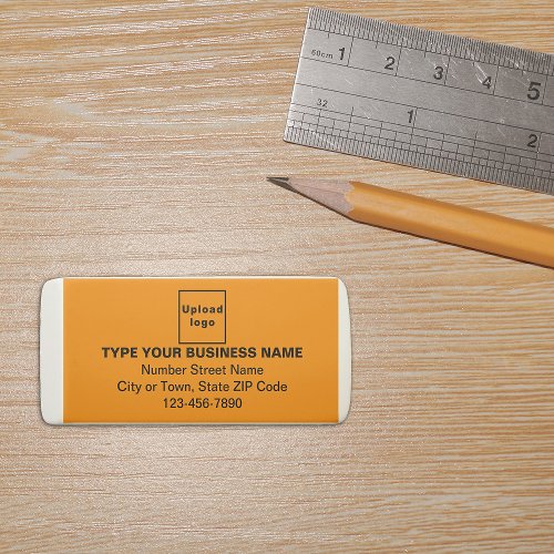 Orange Color Business Branding on Rectangle Eraser