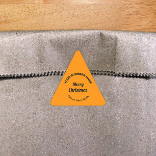 Orange Color Christmas Business Triangle Sticker