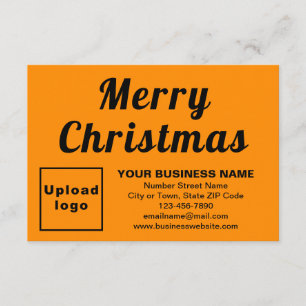 Orange Color Christmas Small Flat Greeting Card