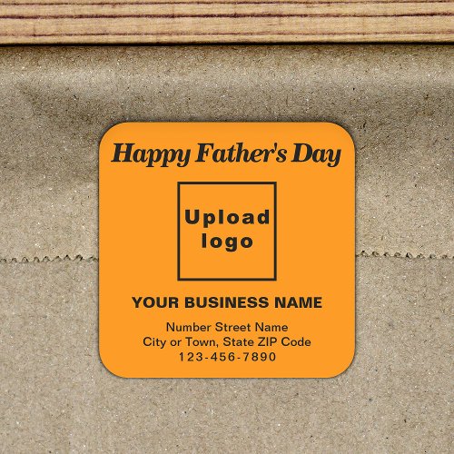Orange Color Fathers Day Business Square Sticker