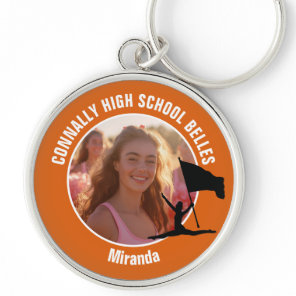 Orange Color Guard Photo High School Dancer Keychain