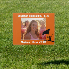 Orange Color Guard Photo High School Yard Sign