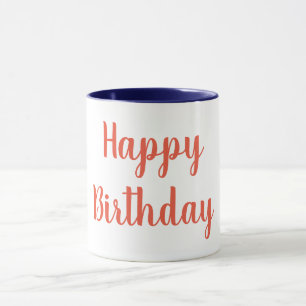 Orange Color Happy BIrthday Mug