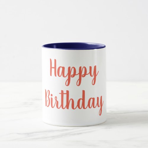 Orange Color Happy BIrthday Mug