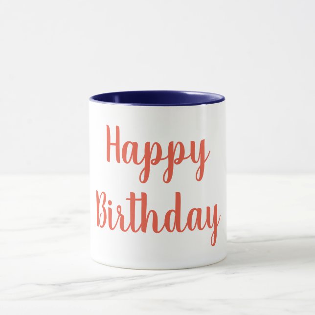 Orange Color Happy BIrthday Mug (Center)