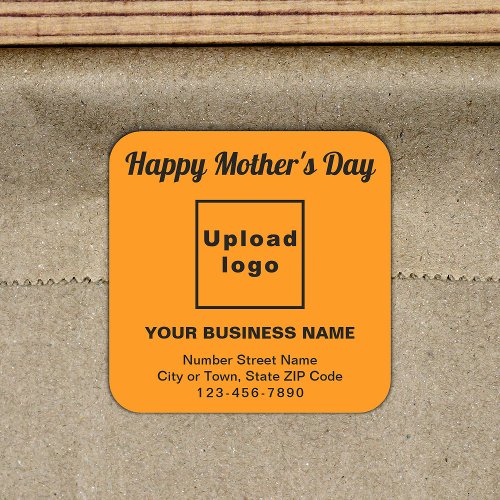 Orange Color Mothers Day Business Square Sticker
