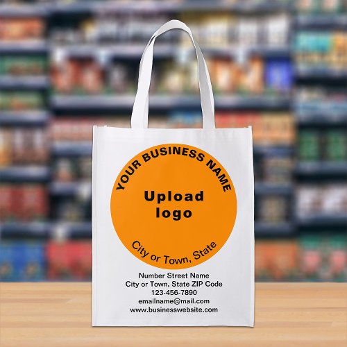 Orange Color Round Branding on Single_Sided Print Grocery Bag