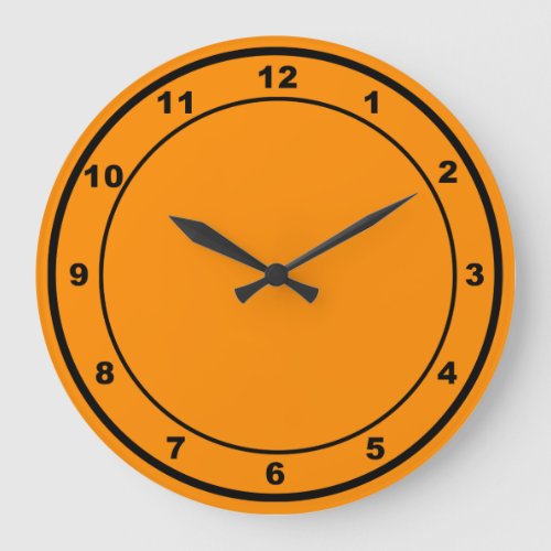 Orange Color Round Shape Acrylic Wall Clock
