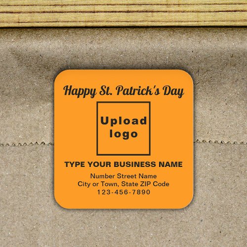 Orange Color Saint Patrick Business Square Sticker