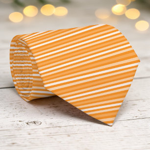 Orange Color Stripes Necktie