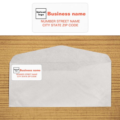 Orange Color Texts Business Address Label