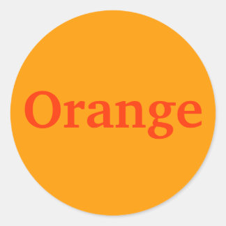 Orange Color Word on Light Orange Stickers