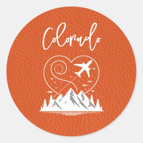 Orange Colorado Passport  Classic Round Sticker