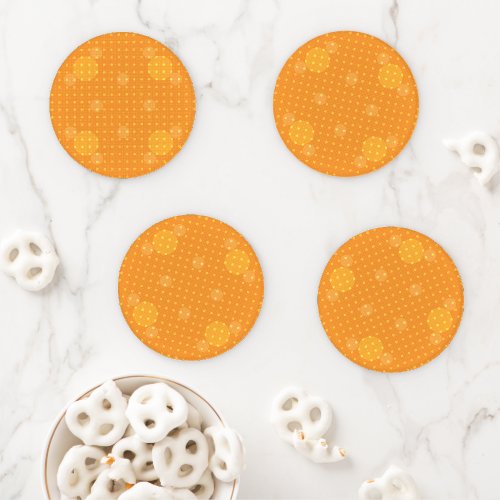 Orange Colored Abstract Polka Dots Light g1 Coaster Set