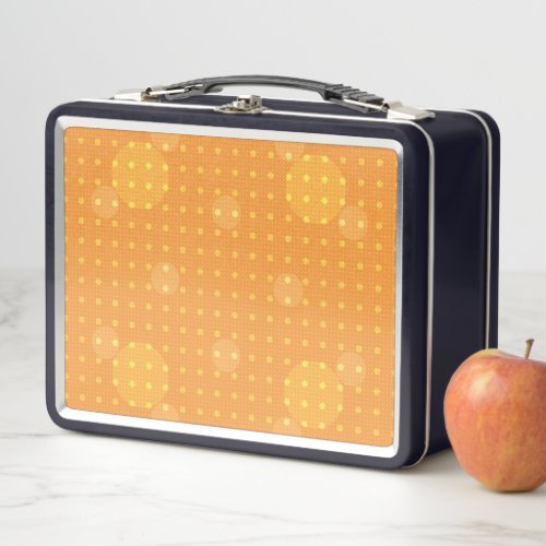 Orange Colored Abstract Polka Dots Light g1 Metal Lunch Box