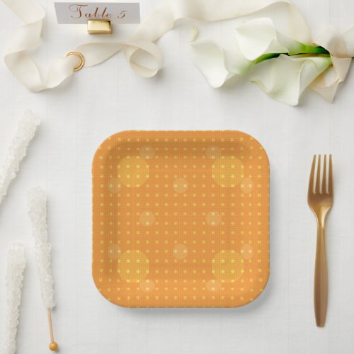 Orange Colored Abstract Polka Dots Light g1 Paper Plates