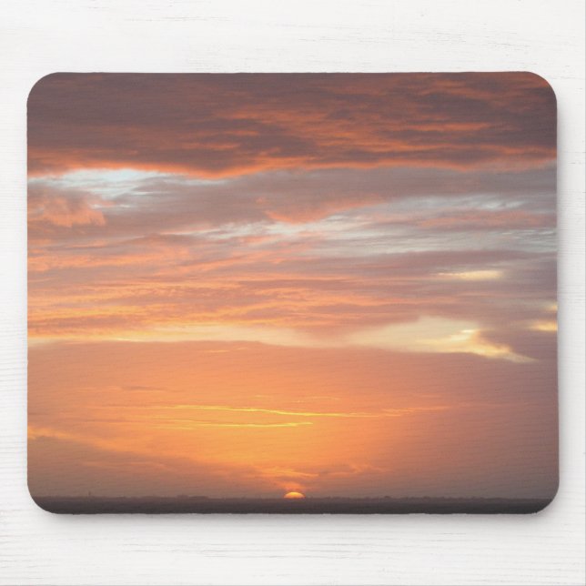 Orange Colored Sky Mouse Pad (Front)