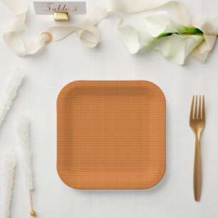 Orange Colored Tiny Polka Dot Texture (Dark) g9 Paper Plates