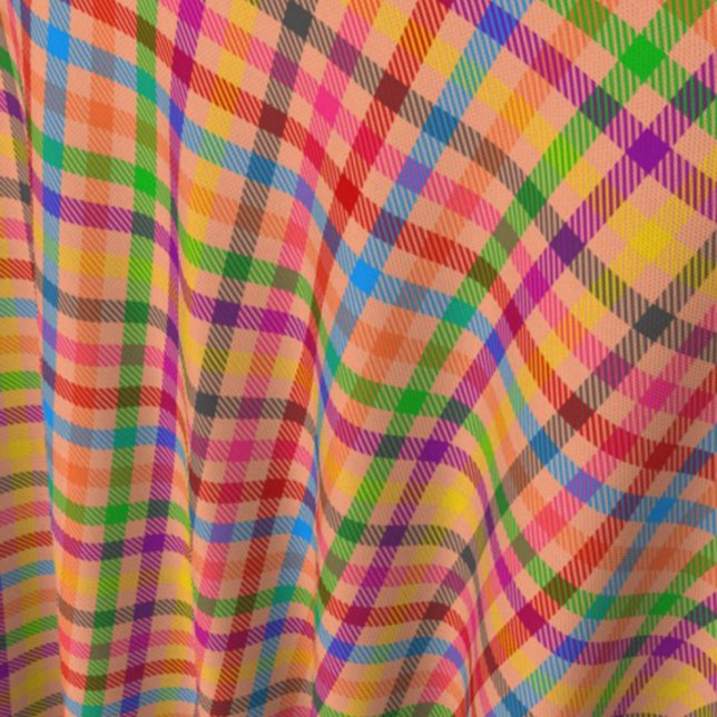 Orange Colorful Gingham Plaid Pattern  Fabric (Creator Uploaded)