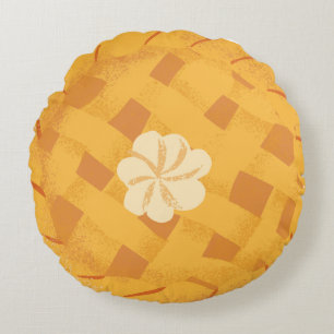 Orange Colourful Pumpkin Pie Thanksgiving Harvest Round Pillow