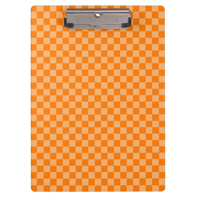 Orange Combination Checkerboard by Shirley Taylor Clipboard (Front)