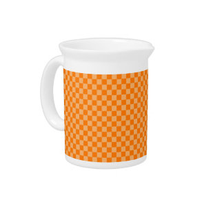 Orange Combination Checkerboard by Shirley Taylor Drink Pitcher