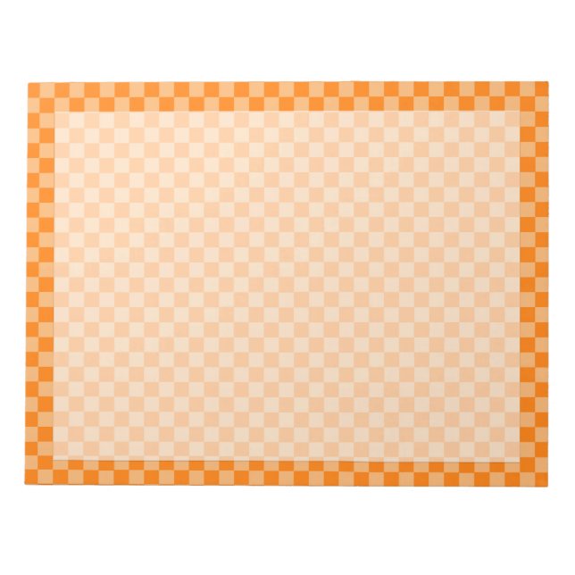Orange Combination Checkerboard by Shirley Taylor Notepad (Front)