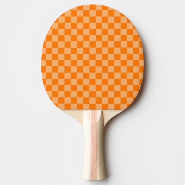 Orange Combination Checkerboard by Shirley Taylor Ping Pong Paddle (Front)