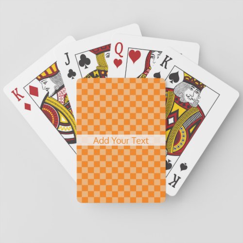 Orange Combination Checkerboard by Shirley Taylor Poker Cards