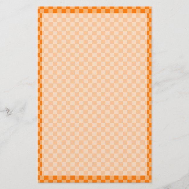 Orange Combination Checkerboard by Shirley Taylor Stationery (Front)