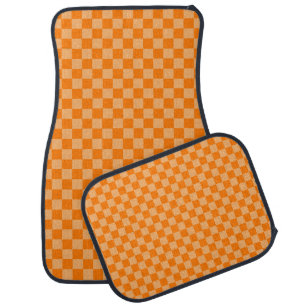 Orange Combination Checkerboard by ShirleyTaylor Car Mat