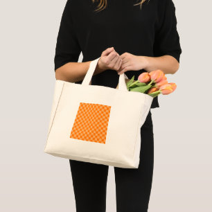 Orange Combination Checkerboard by ShirleyTaylor Mini Tote Bag