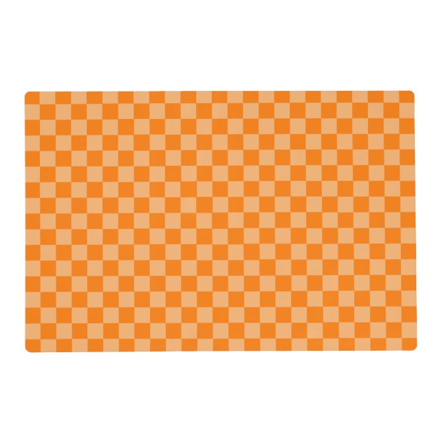Orange Combination Checkerboard by ShirleyTaylor Placemat (Front)
