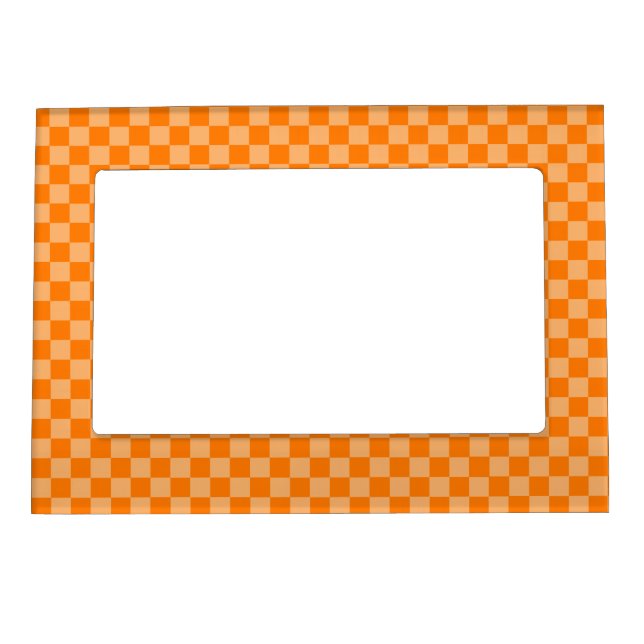 Orange Combination Classic Checkerboard STaylor Magnetic Photo Frame (Front)