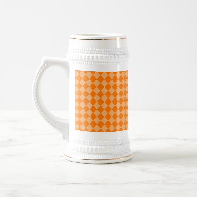 Orange Combination Diamond Pattern by STaylor Beer Stein (Left)