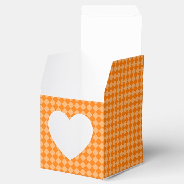 Orange Combination Diamond Pattern by STaylor Favor Boxes (Opened)