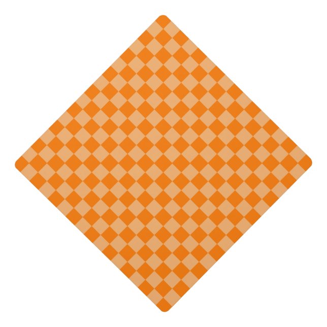 Orange Combination Diamond Pattern by STaylor Graduation Cap Topper (Front)