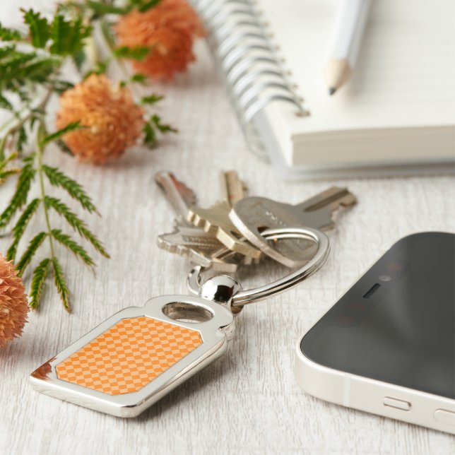 Orange Combination Diamond Pattern by STaylor Keychain (Side)