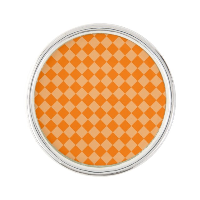 Orange Combination Diamond Pattern by STaylor Pin (Front)