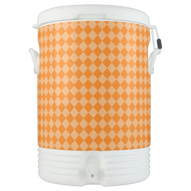 Orange Combination Diamond Pattern STaylor Beverage Cooler (Front)