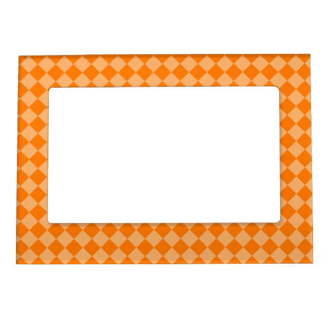 Orange Combination Diamond Pattern STaylor Magnetic Picture Frame (Front)