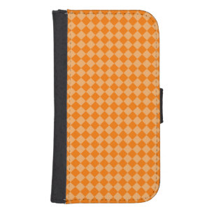 Orange Combination Diamond Pattern STaylor Wallet Phone Case For Samsung Galaxy S4